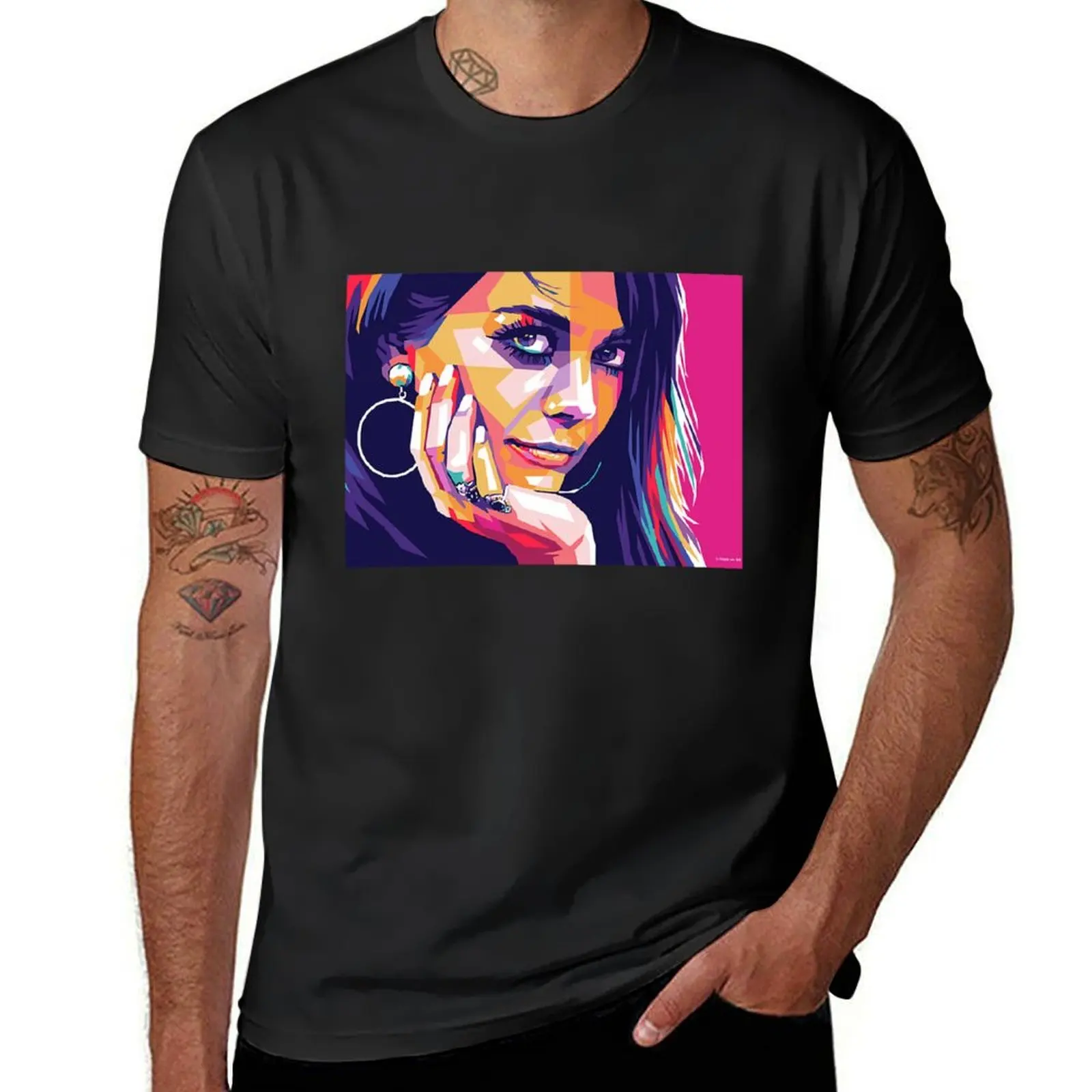 natalie wood portrait stars on art T-Shirt sweat summer tops boys whites anime clothes t shirt men