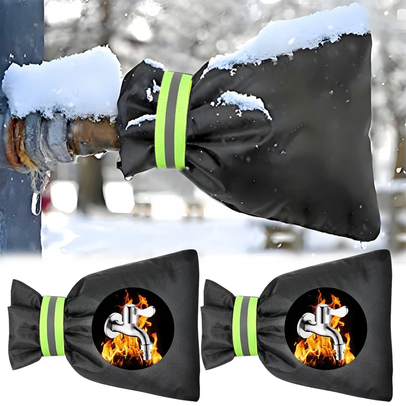 

Outdoor Faucet Cover Winterization Insulation Sleeve Waterproof Frost Proof Snug Fit Standard Size Prevents Frozen Burst Pipes