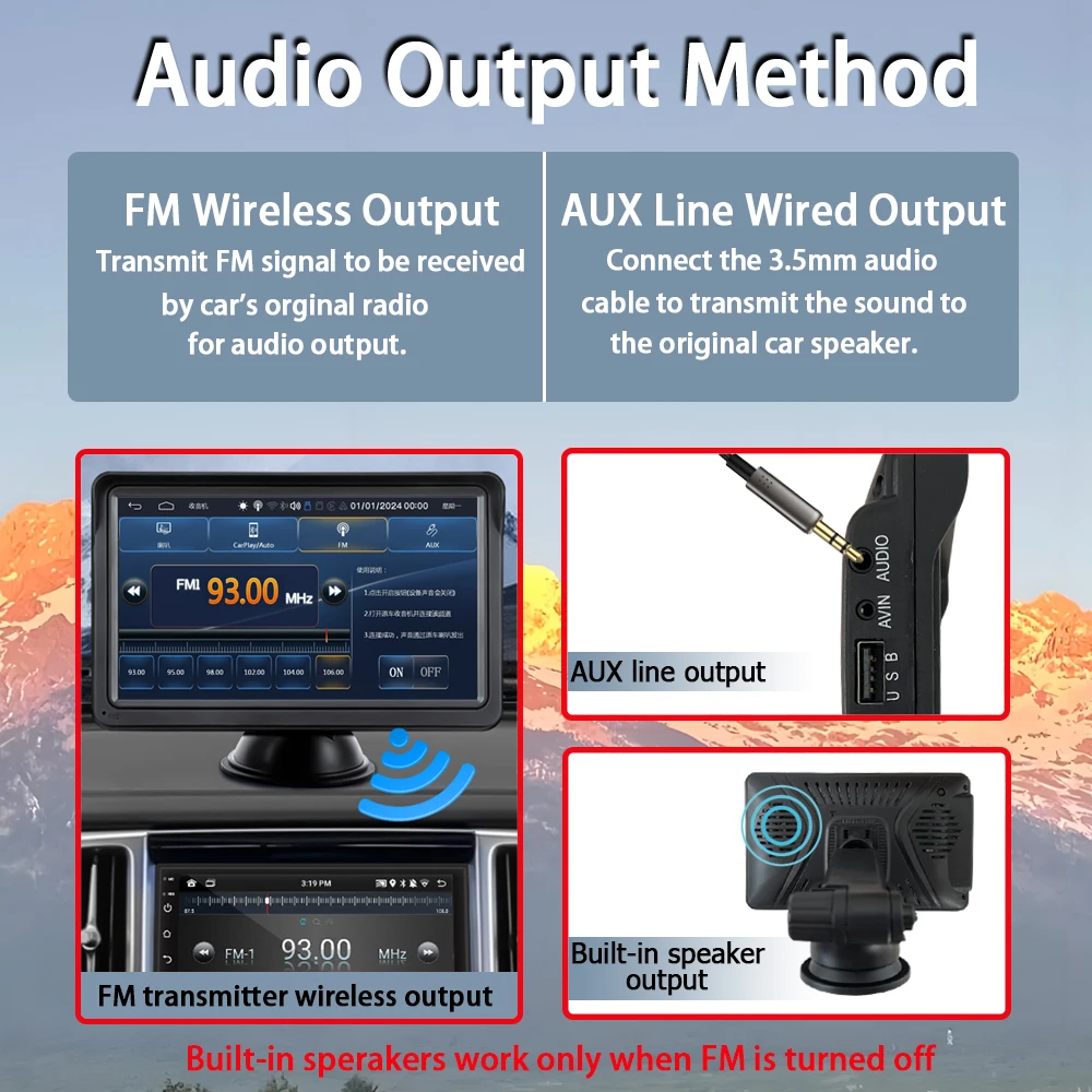Autoradio Portatile 7 Pollici Con Wireless Carplay E Android Auto – Touchscreen IPS, FM, AUX, USB
