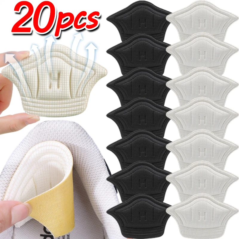 Palmilhas de salto para sapatos, Patch Heel Pads para sapatos esportivos, Almofada para pés de tamanho ajustável, Protetor de calcanhar, Adesivo traseiro, 2-20pcs