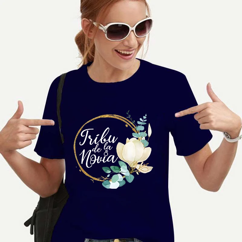 Team Bruid T-Shirt Spaanse Meisjes Vrijgezellenfeest Tops Bloemen Bruid Team Tee Bruids Douche Bruiloft Verloofde Blouses