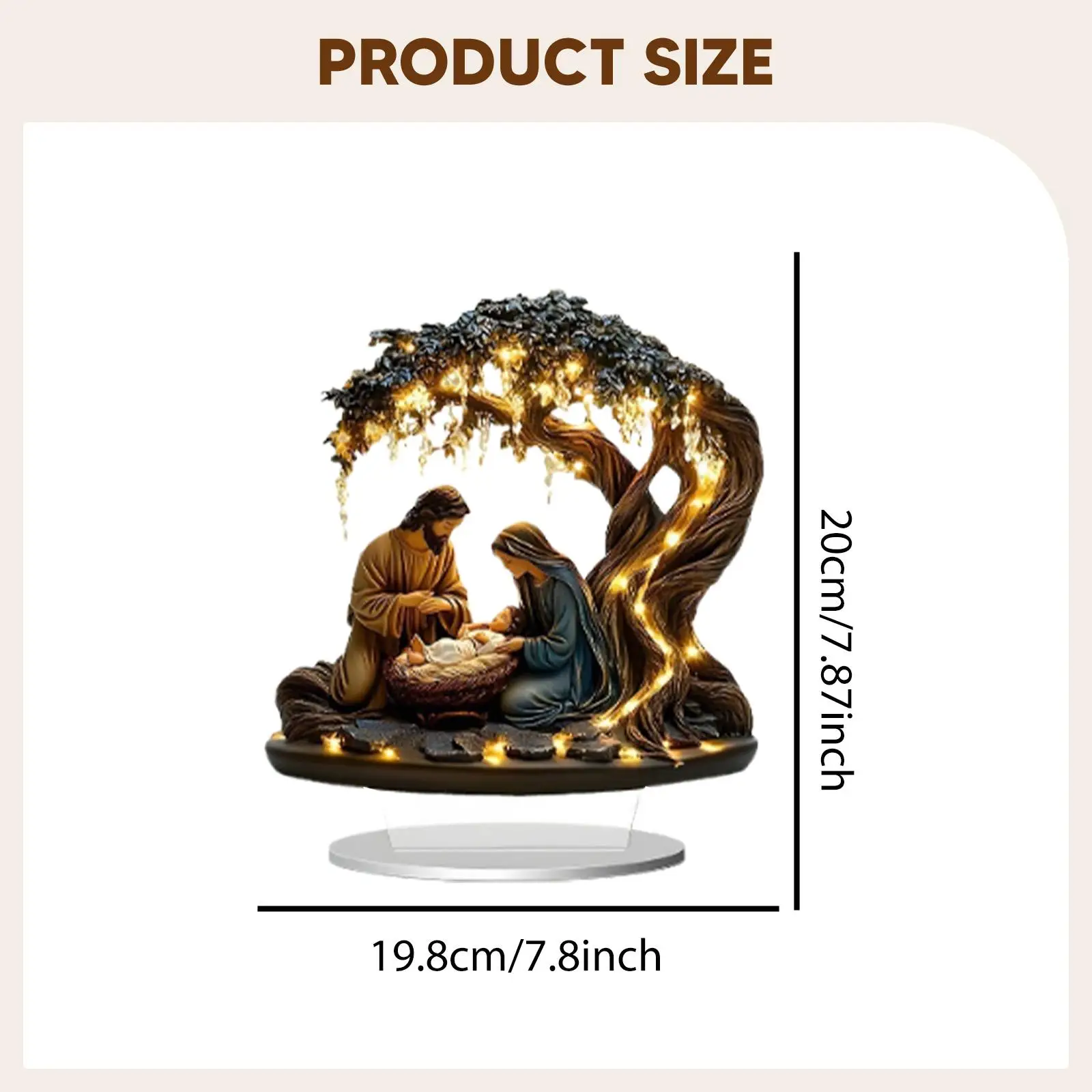 Jesus Nativity Birth Ornament Artistic Acrylic Holiday Centerpiece for Modern Office and Home Room Decoration