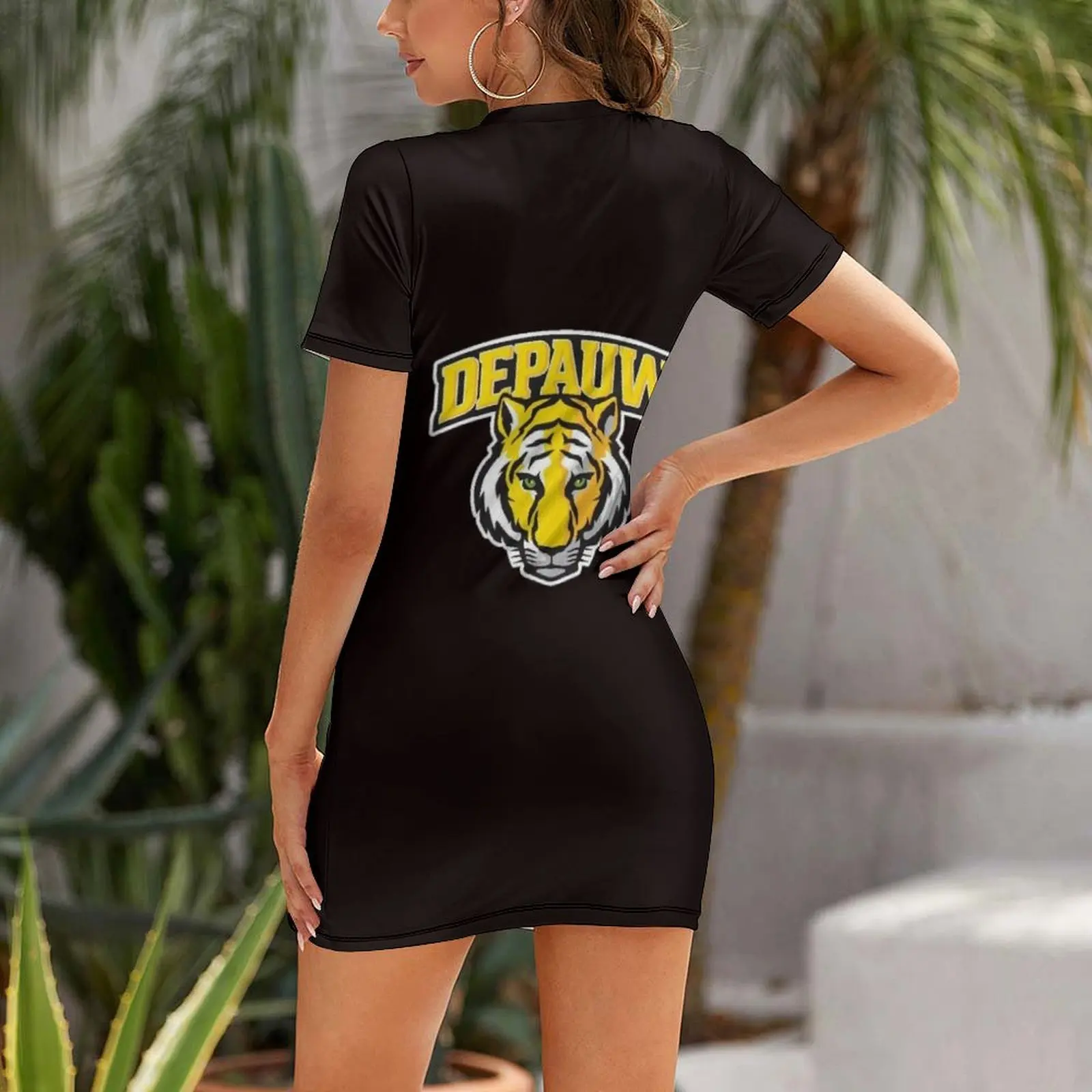 DePauw University Logo Short Sleeved Dress Women's dress summer dress korean women