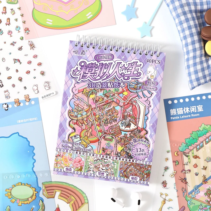 

40 забавных наклеек с мультяшными 3D-персонажами для украшения блокнотов серии Sims на бумаге.