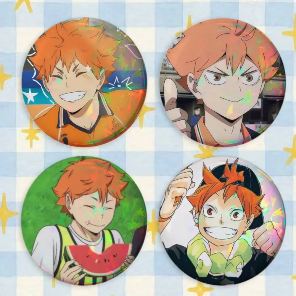 Hinata Shoyo Volleyball Brooches Cartoon Badge Pins Backpack Hat Accessories Friend Gift