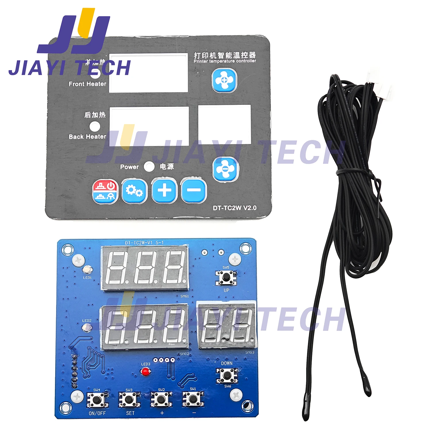 DTF white ink hot stamping machine dual channel fan regulator front and rear platform heating 24V temperature control board