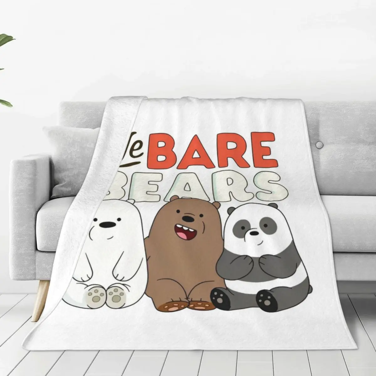 We Bare Bears Cartoon Grizzly Panda Ice Bear  Blanket Camping Flannel Throw Blanket For Home Decor Soft Warm Quality Bedspread