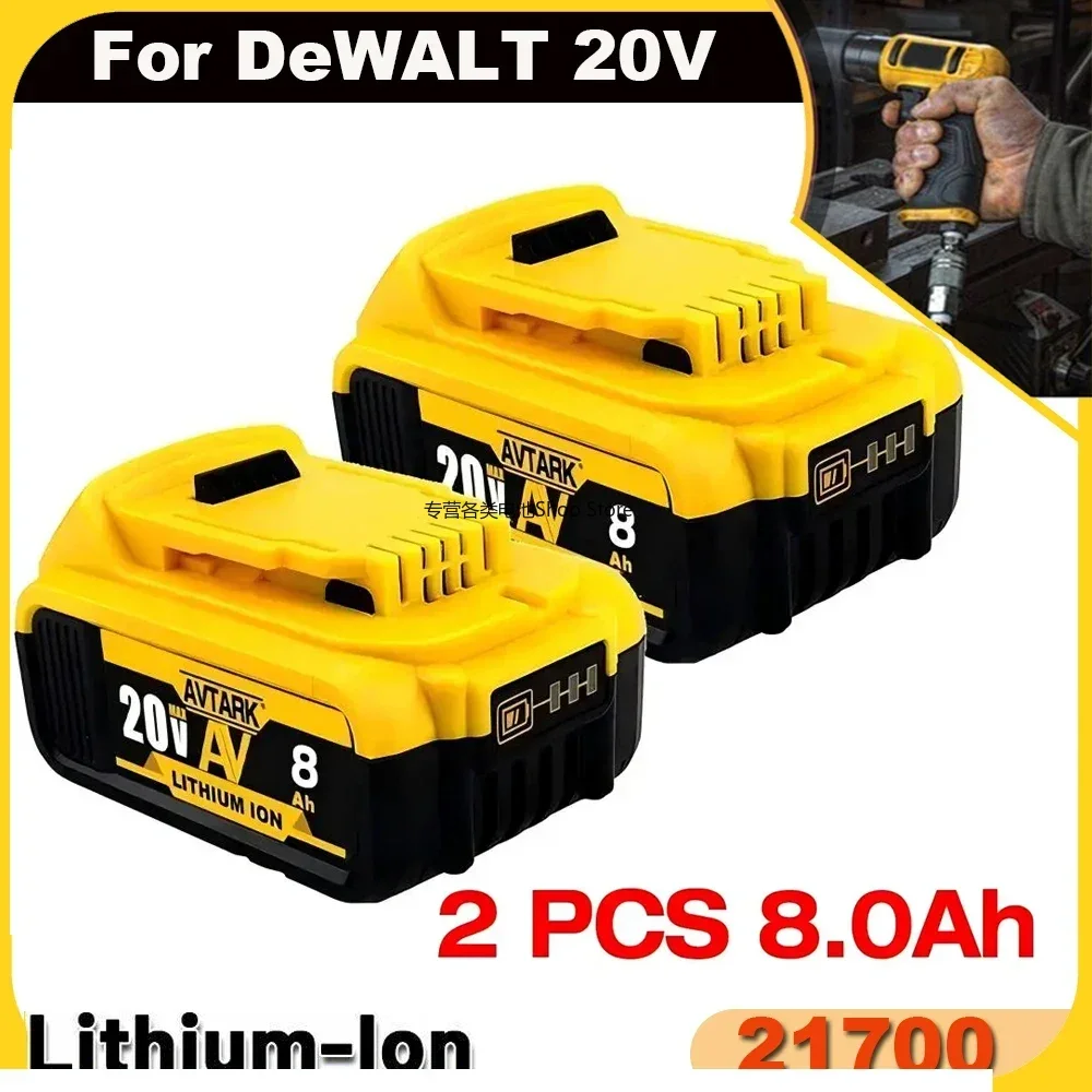 8000MAH For Dewalt DCB200 Replacement Battery Compatible For Dewalt 18V 20V Tools DCB120 DCB182 DCB200 DCB609 Battery