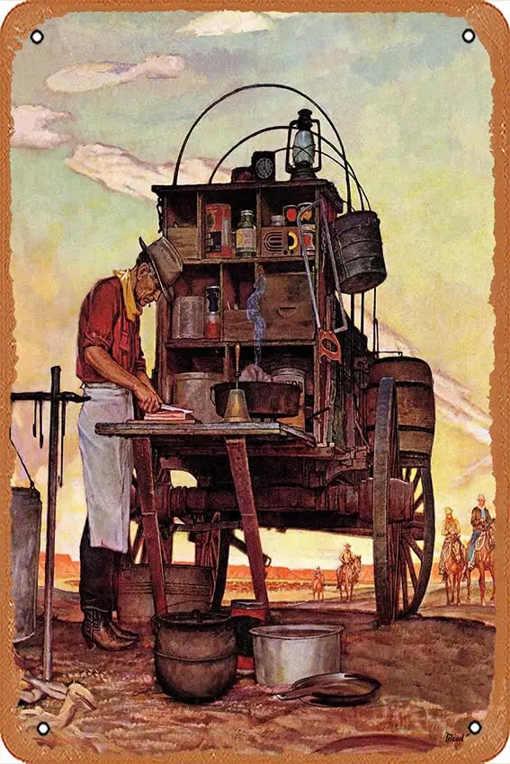 ;Chuckwagon,; Saturday Evening Post Cover, September 14, 1946 Vintage Metal Signs Posters for Garage Man Cave Shop Bar Pub Decor