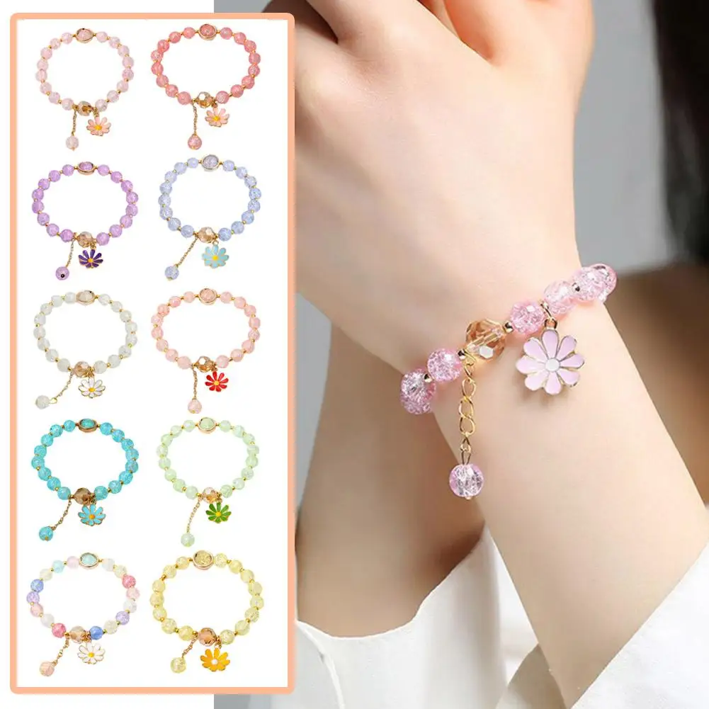 INS Newest Butterfly Charm Stretch Bracelets Bohemian Crystal Handmade Bracelet Jewelry Rope Elastic Colorful Beaded Women N0R5