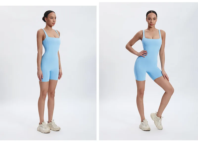 Sleeveless Yoga Jumpsuit For Women's Running Tight Fitting Casual Fitness Bodysuit Sports Dance Wholesale Custom Logo image 3