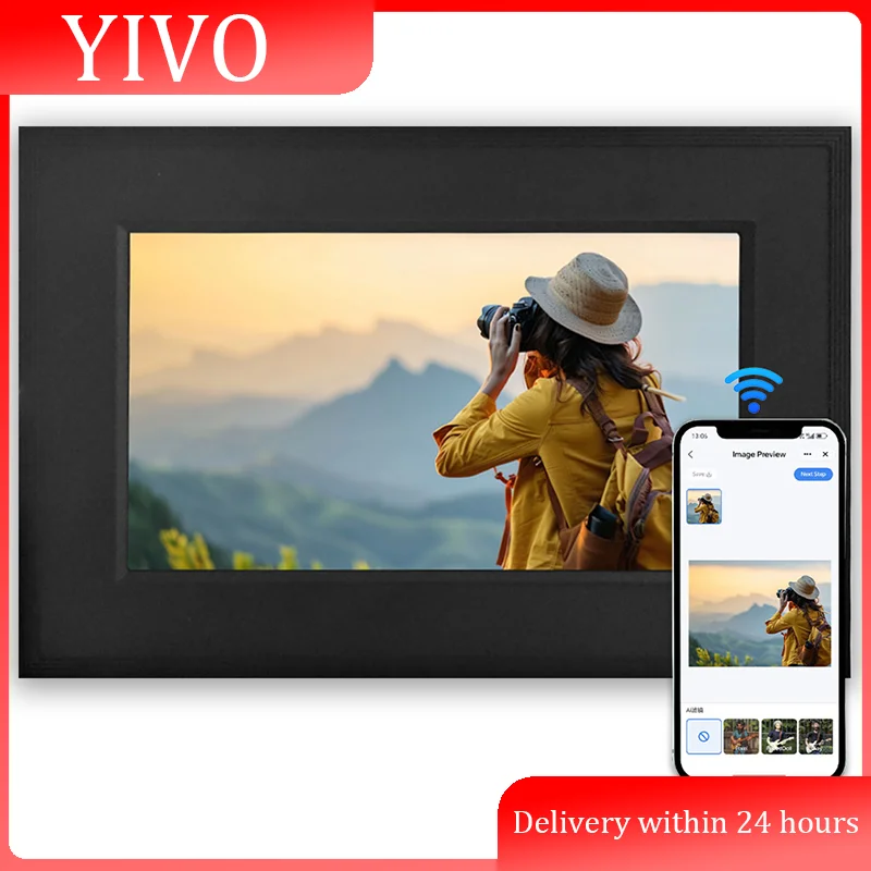 SmartIife/ecc4life Digital Picture Frame 7.1Inch Support 256GB memory card Smart WiFi digital photo frame 1024x600 IPS HD Screen