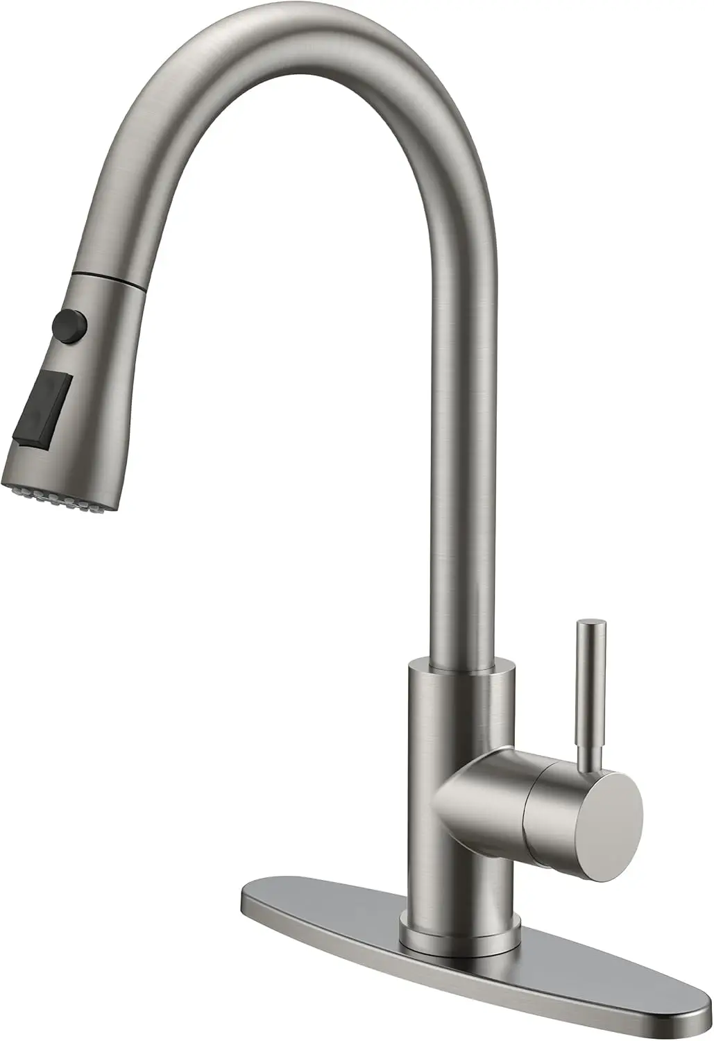 

High Arc Pull Down Kitchen Faucet, Brushed Nickel Stainless Steel, Single Handle for Sink, Fits 1 or 3 Holes