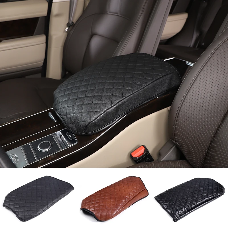 Soft Leather Center Armrest Cover For Land Rover Range Rover Vogue 2013-2022 Car Center Control Armrest Box Surface Cover Trim