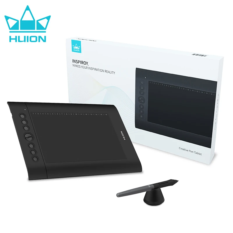 

10x6.25 Inch Huion Graphics Tablet Animation Design Drawing H610PRO V2, Digital Tablet Upgrade to H610X Linux Android Compatible