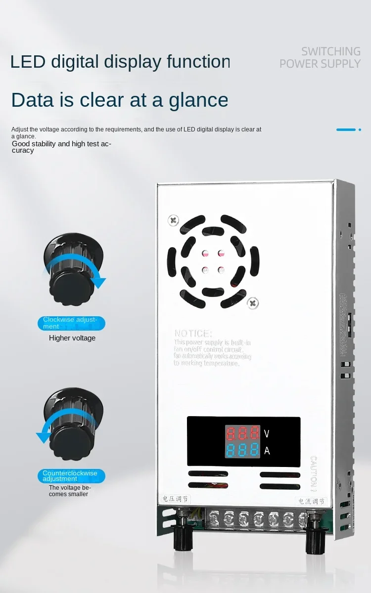 Digital display 500W switch with adjustable current and voltage