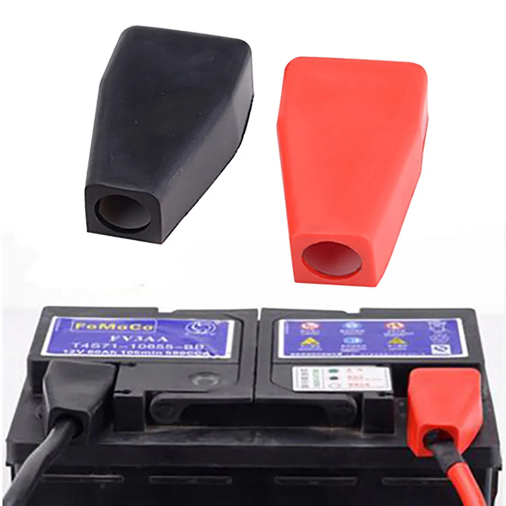 2pcs/pair Car Battery Terminal Covers Positive Terminal Cover Insulating Protector Car Batteries Accessories