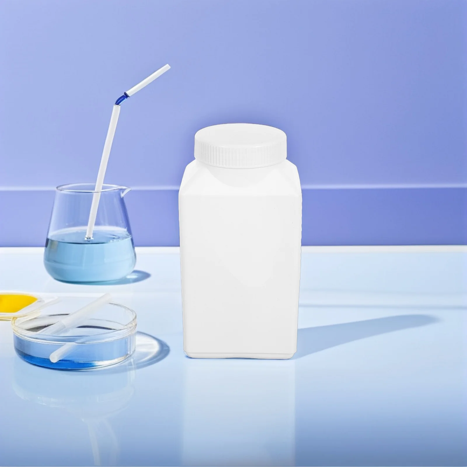 6Pcs Lab Plastic Bottles Wide Mouth Square Design 1000ml Chemical Reagent Storage Leakproof Containers Sample Containers Plastic