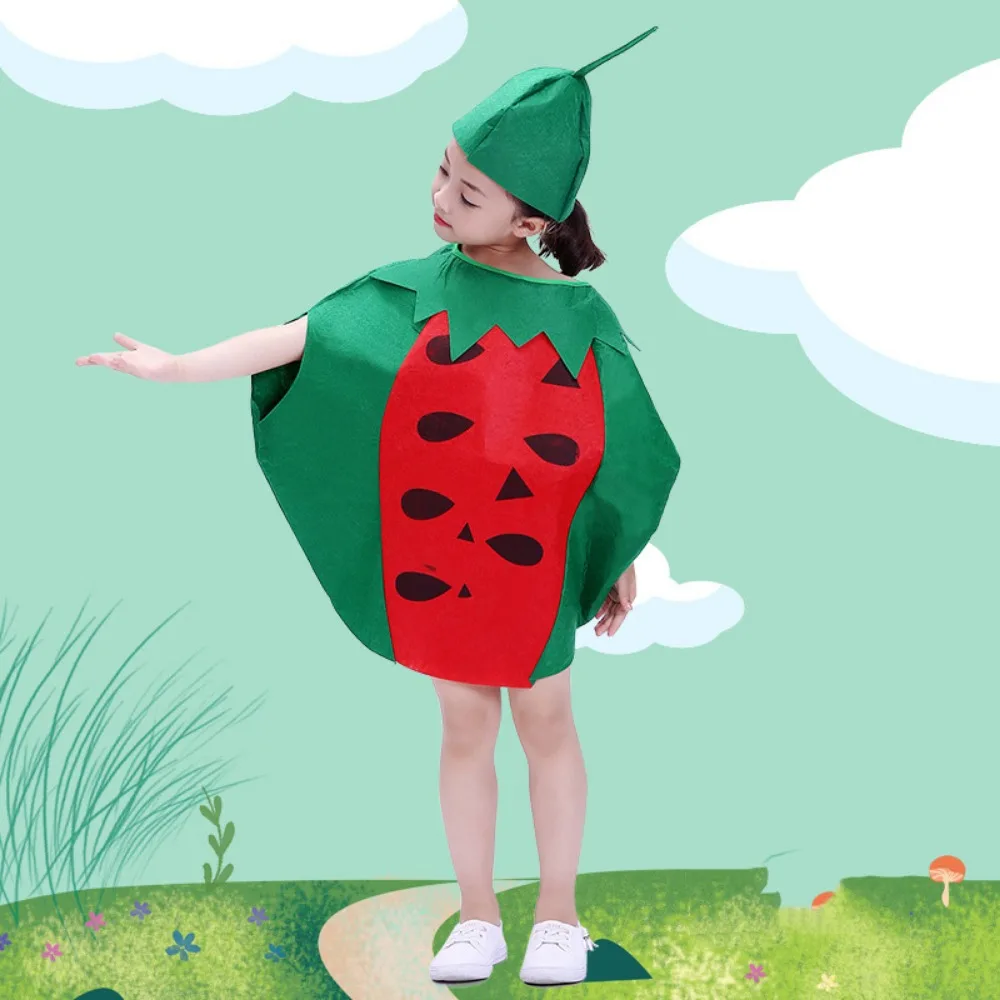 

Food Fruit Veggie Costume Performance Stage Doll Role-playing Children Cosplay Costume Pumpkin Cloak Cartoon Design