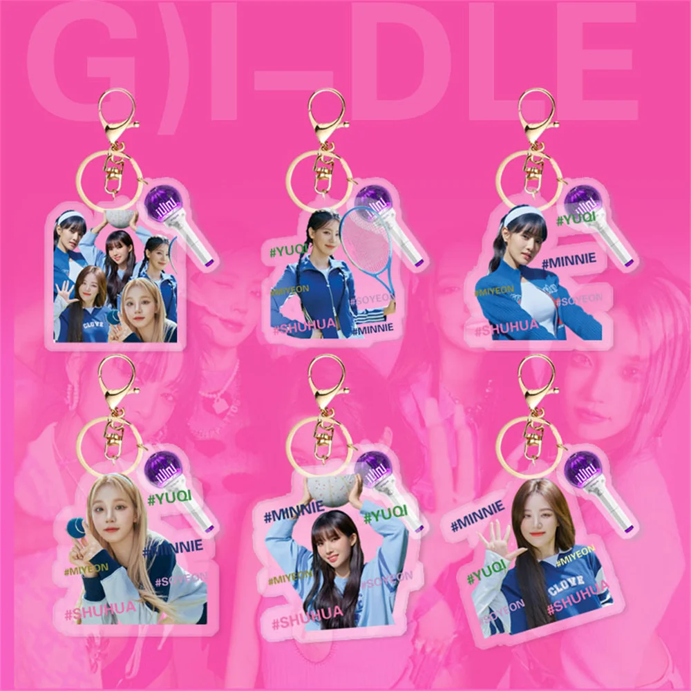 

Kpop (G)I-DLE Keychain Albums Photo Acrylic Humanoid Keyring YUQI Yeh Shuhua Cho Mi Yeon Minnie Keyring Bag Phone Pendant