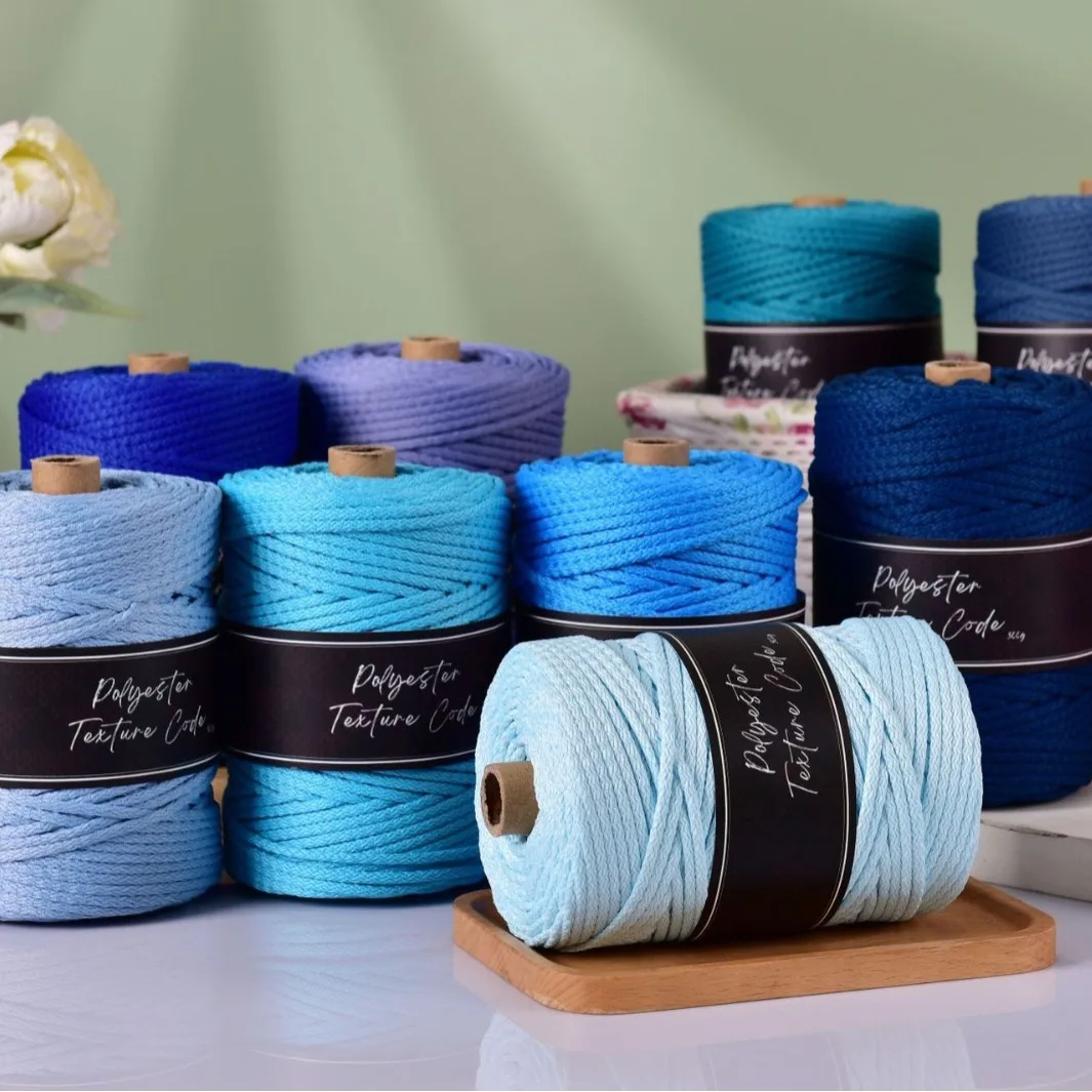 

5MM Polyester Knitting cord Crochet rope 300G a Roll Macrame cord. Polyester cord. Rug yarn Crochet Basket Yarn 130m