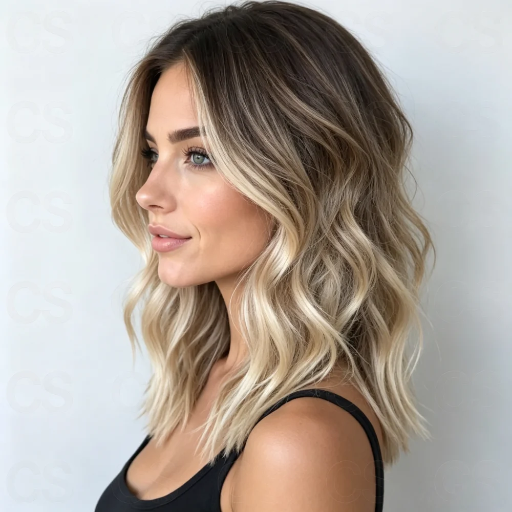 Beautiful Ombre Blond Wave Natural 24 Inch Glueless HD Lace Front Wig Pre-Plucked Transparent Lace for Women