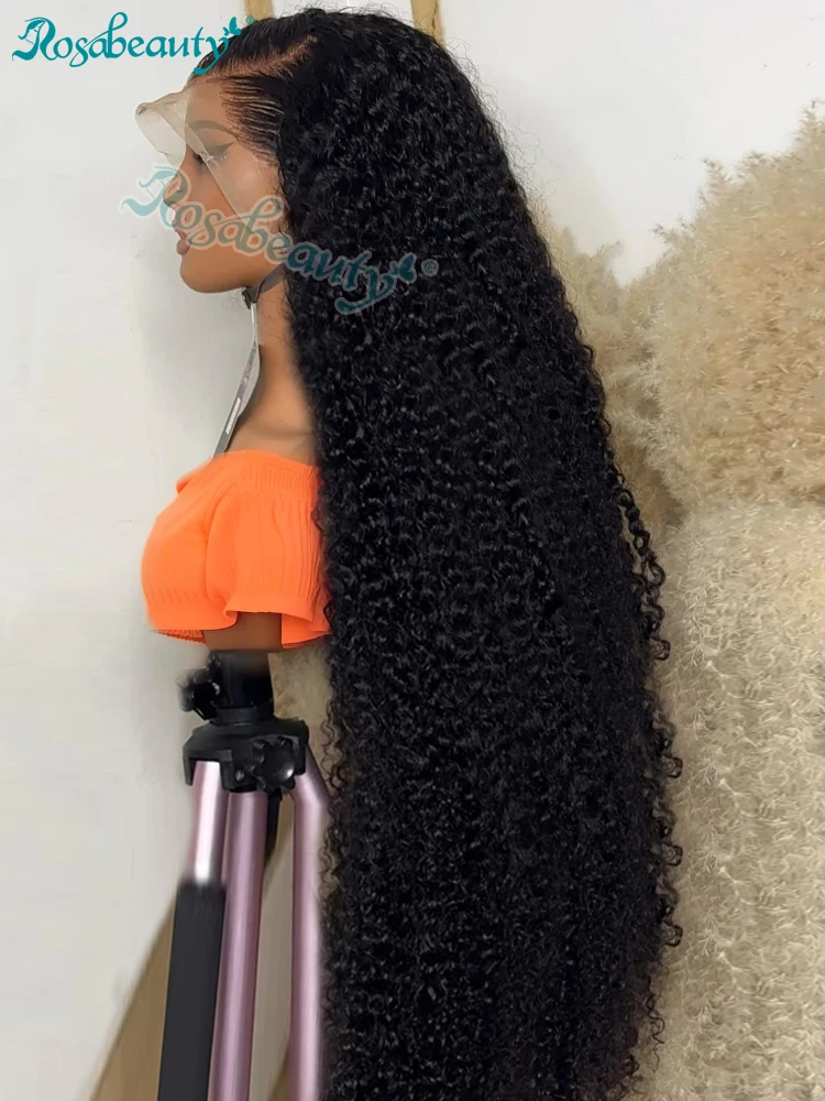 Rosabeauty 220% onda profunda 40 pulgadas 13x6 13x4 HD pelucas de cabello humano Frontal de encaje brasileño PrePlucke agua rizada 13x4 peluca con malla Frontal