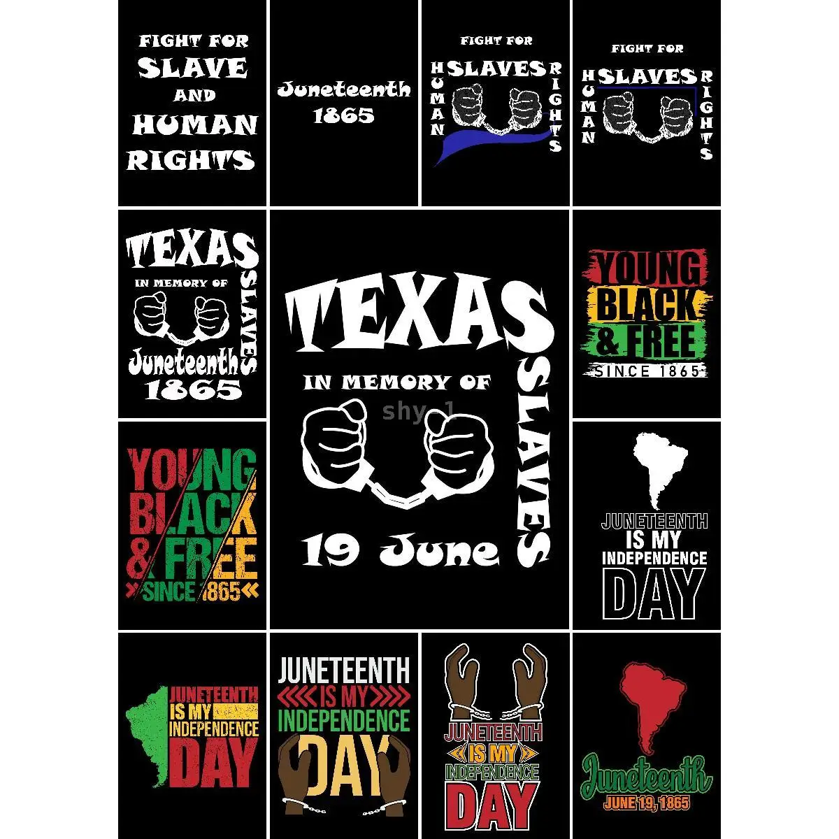 Juneteenth Freedom Day June    Text Art Poster for Interior Design Inspirational Wall Decor Print Collection