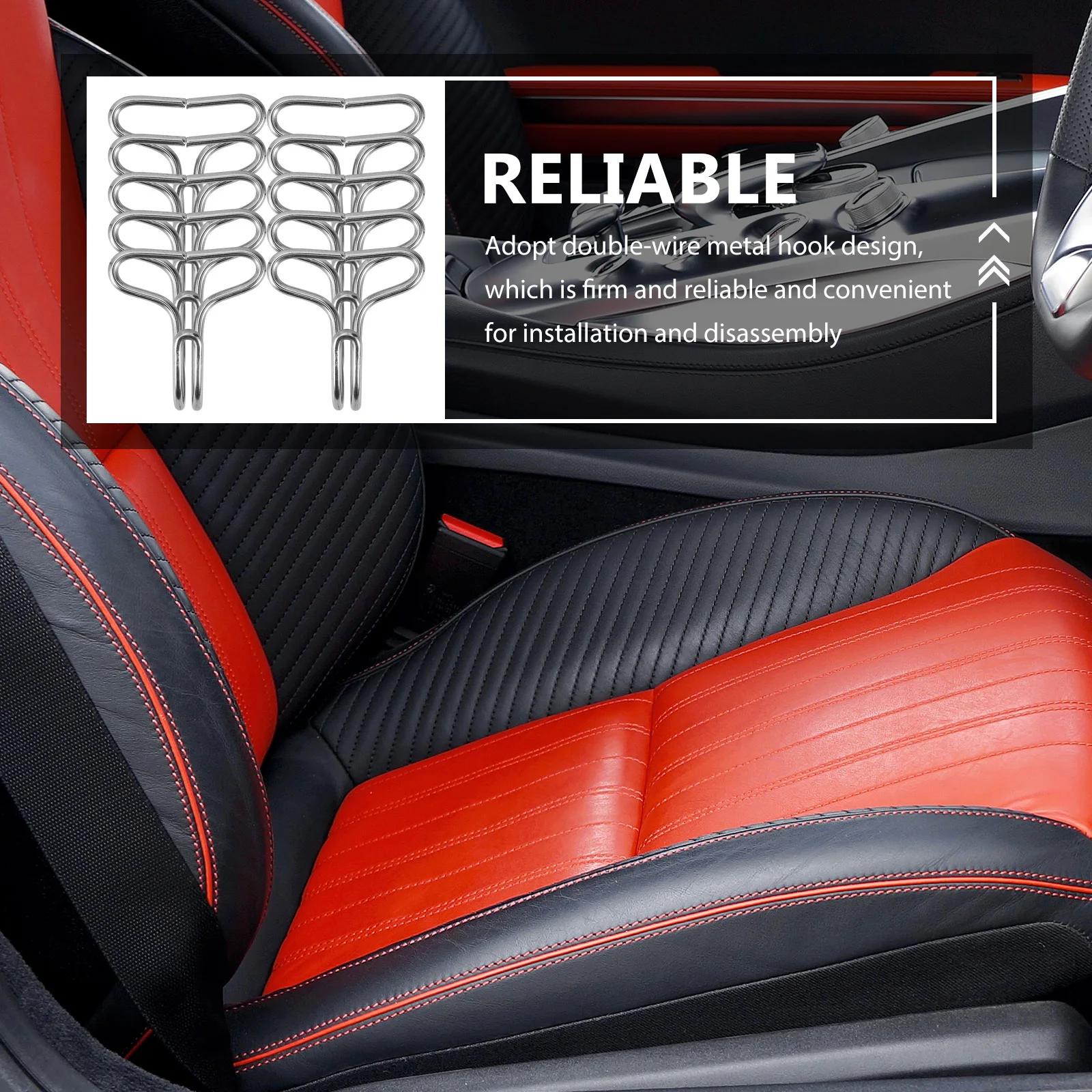 

50Pcs Car Seat Cover Hook Clips Stainless Steel Secure Fixing Hooks Headrest Cover Installation Hooks Automotive Seat Cushion