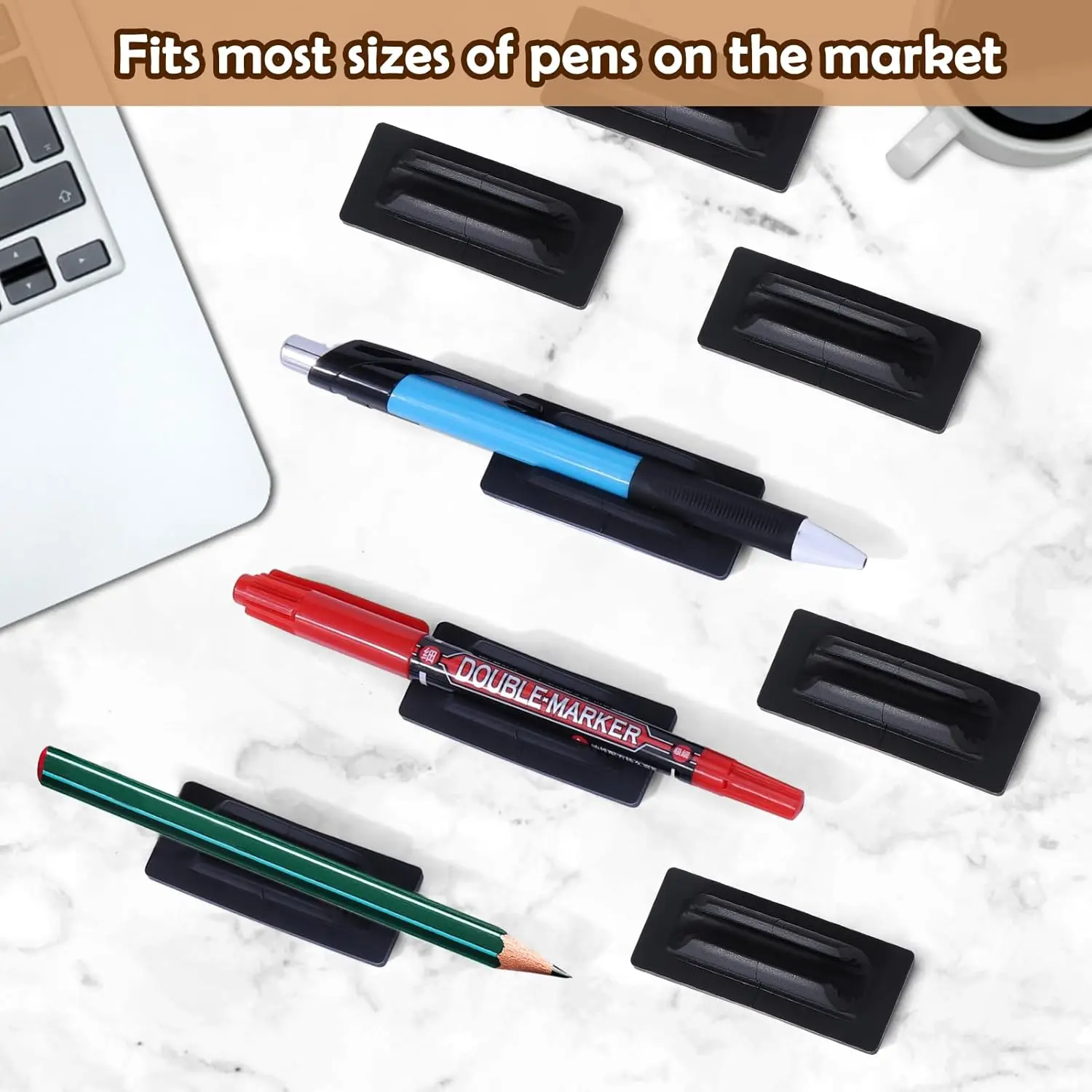 Adhesive Pencil Holders for Desk Flexible Pencil Holder for Office Essentials Accessories and Teacher Supplies