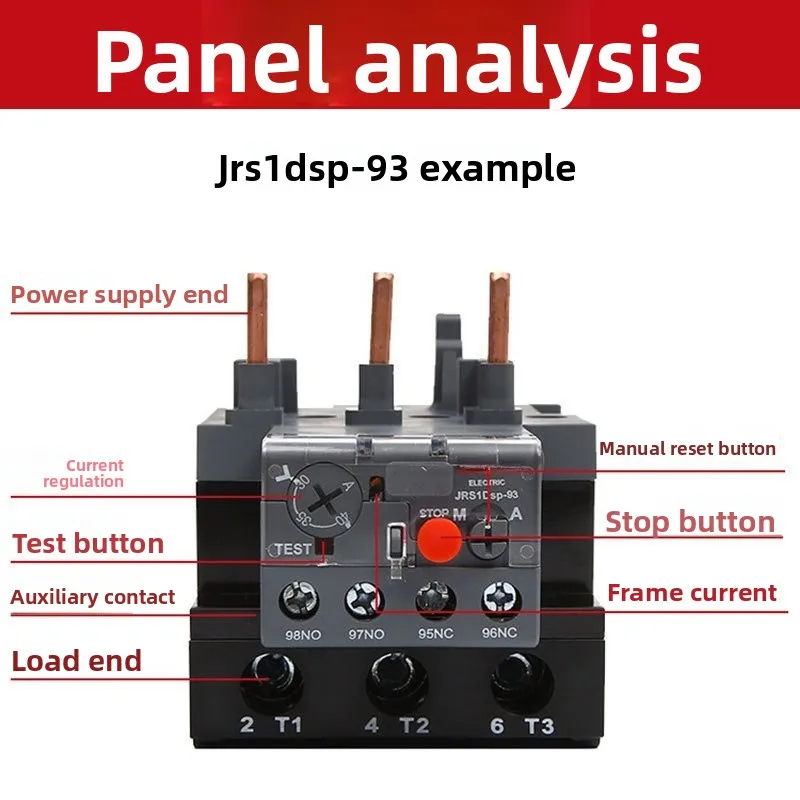 Thermal Overload Relay JRS1Dsp-25 JRS1Dsp-38 JRS1Dsp-93/Z Matched AC Contactor 220V 380V Motor Protector