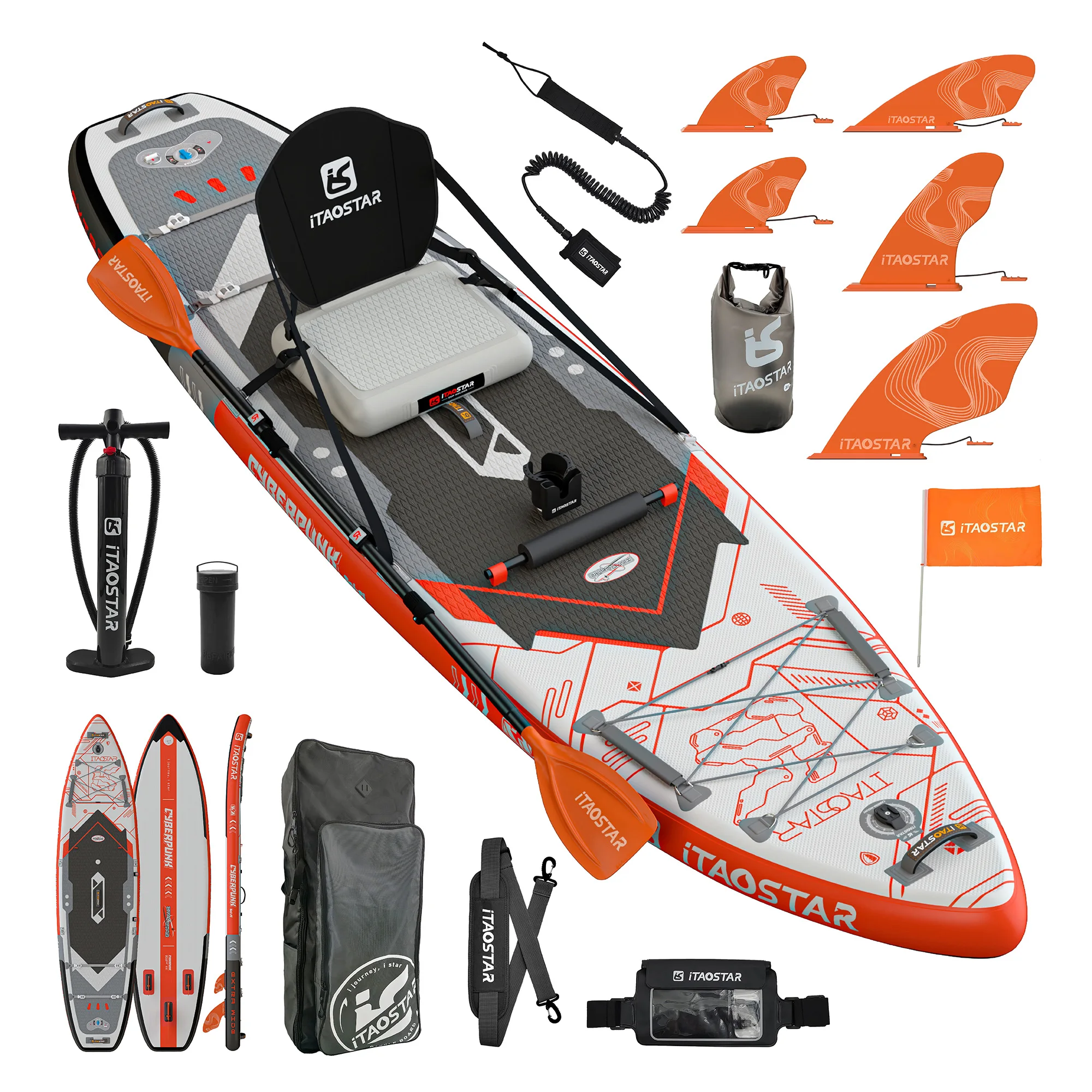 

ITAOSTAR Cyberpunk C02C 2025 High-Quality PVC Inflatable Paddle Board Sup PaddleBoards for Surfing Fishing Yoga
