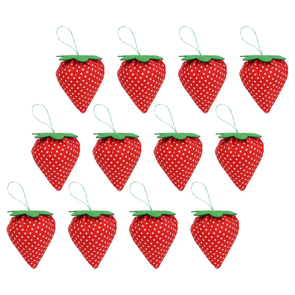 

12pcs Strawberry Pin Cushion Needle Storage For Sewing Craft Cross Stitch Diy Projects Embroidery Tool Organizer Soft Portable