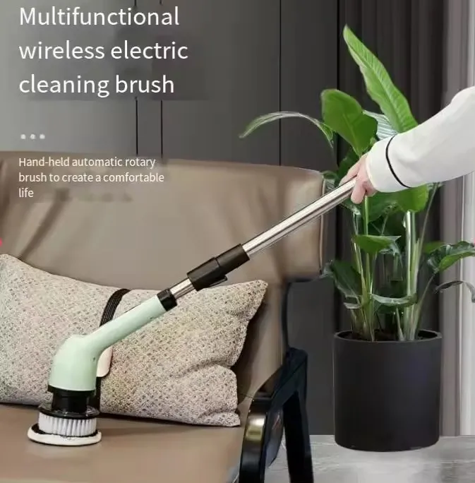 ホット販売ワイヤレス電動モップ多機能ロングハンドル家庭用スケーラブルクリーニングブラシ
