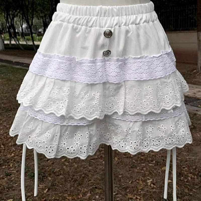 التصميم الياباني الأبيض الحلو الدانتيل الربط المرأة طويلة الأكمام مقنعين البلوز الخريف جديد لطيف الحد من العمر تنورة مجموعة السيدات