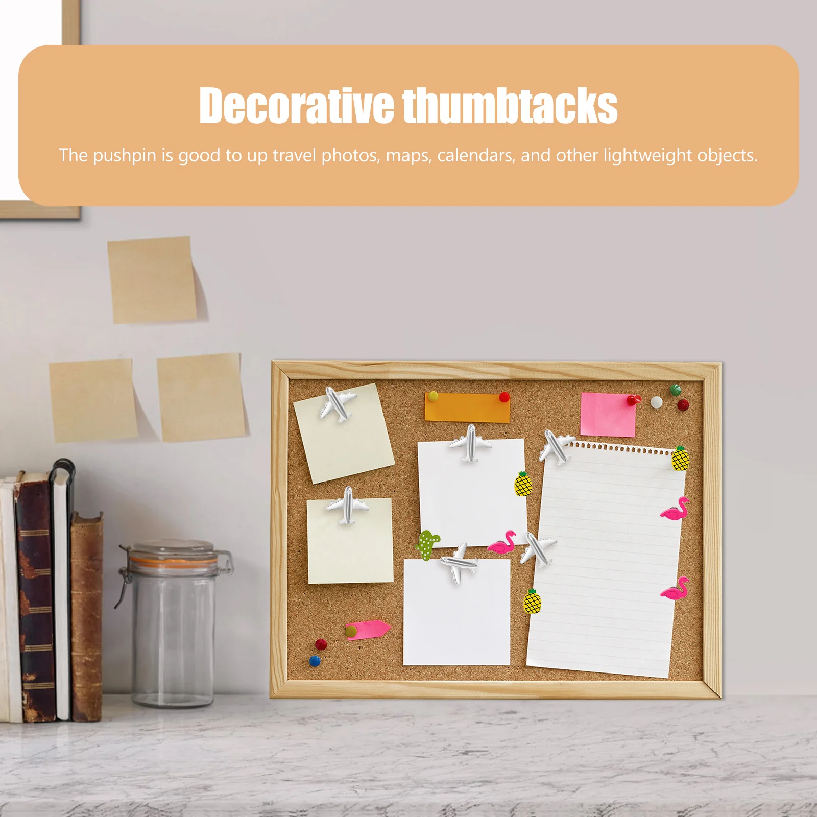 12 ชิ้นตะขอเครื่องบิน Pushpin Cork Board สําหรับ Office Thumbtacks ตกแต่งโลหะเงินโปสเตอร์