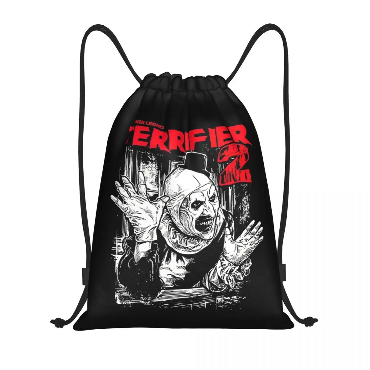 Terrifier Movie Poster++ Drawstring Backpack Women Men Sport Gym Sackpack Foldable Training Bag Sack