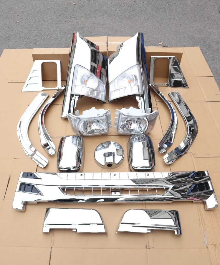 STLFTruck تعديل أجزاء الجسم مطلي بالكروم مجموعات الجسم شاحنة العلوي عجلة الحاجب مطلي بالكروم غطاء مرآة الشواية ل ايسوزو NPR 700P #3