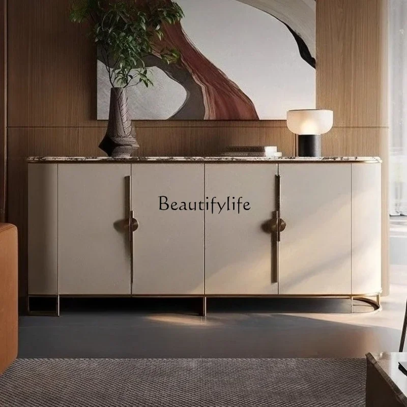 

Z.*High-end door cabinet Light luxury entry into the door Modern simple living room Villa natural luxury stonecabinet