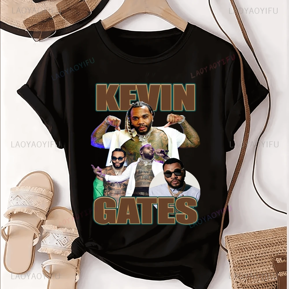 Vintage Kevin Gates Rapper bedrukt T-shirt Top Kevin Gates Trend Harajuku korte mouwen Unisex shirt grafisch oversized T-shirt