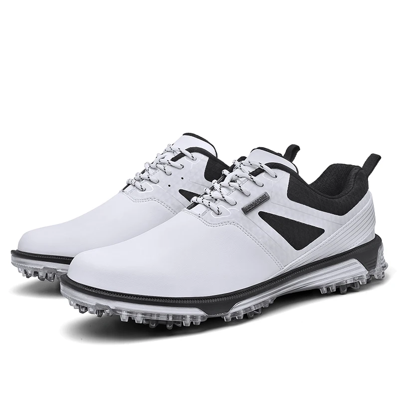 Men Outdoor Anti-Skid  Lacing Golf Spikes Sneakers Breathable Waterproof  Professional Golf Shoes