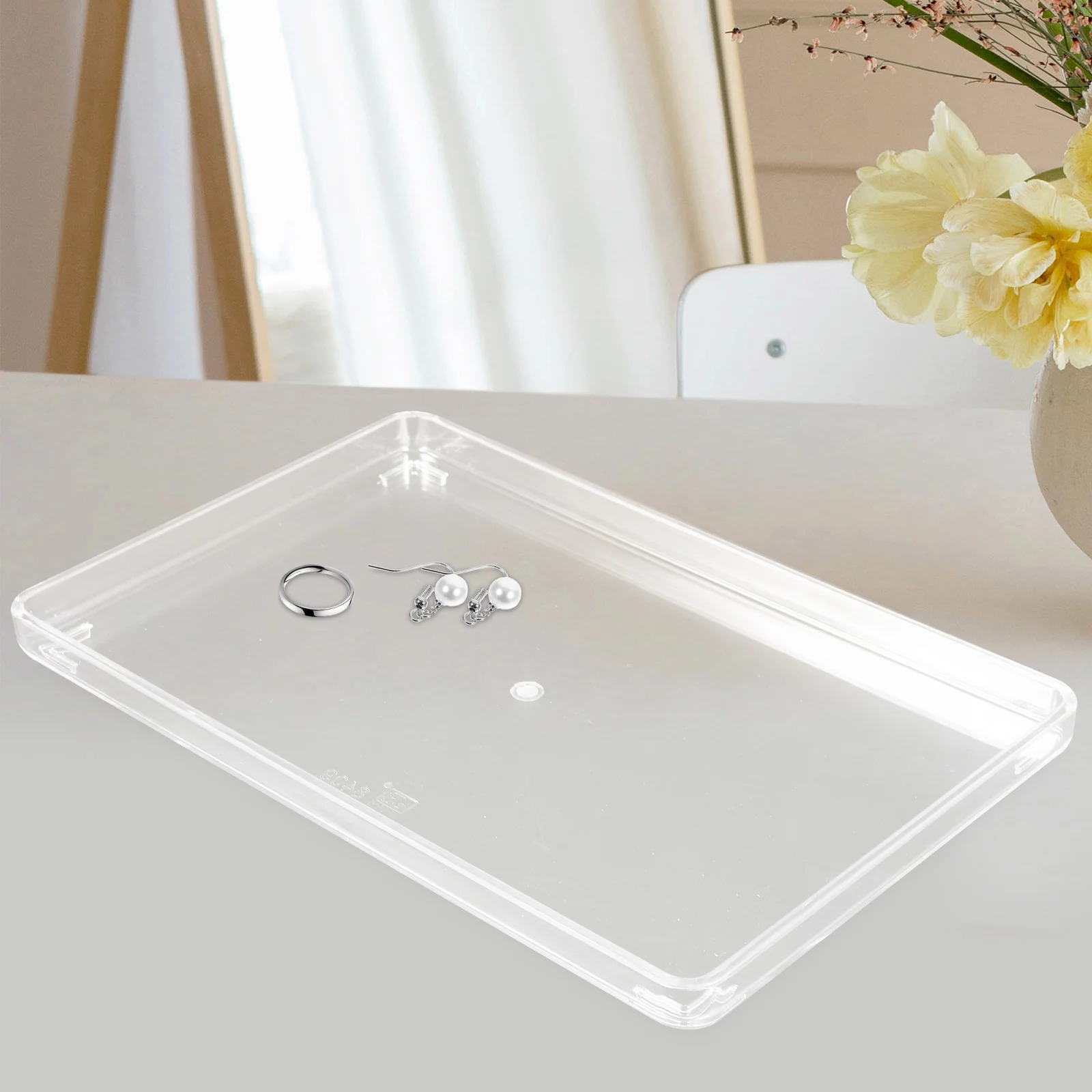 

Clear Acrylic Accessory Tray Transparent Storage Organizer Rectangular Towel Plate For Bathroom Towels Napkin Sushi