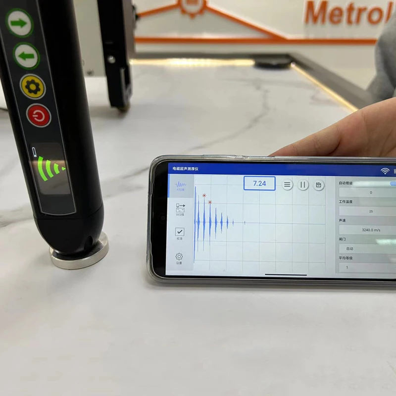 Electromagnetic Ultrasonic Thickness Gauge High Precision Portable Metal Pipe Thickness Tester Pocket Pen Type Thickness Gauge