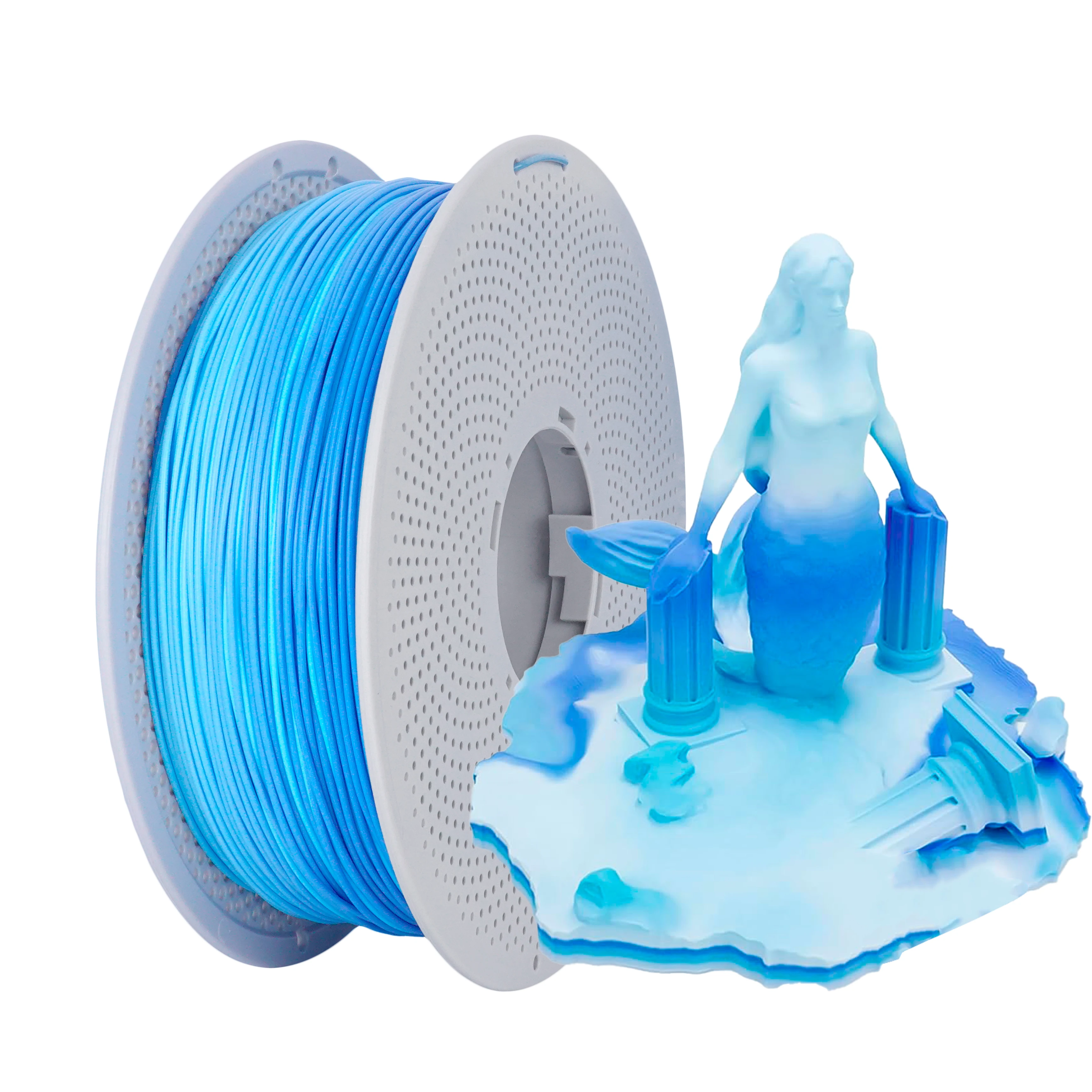 

Нить для изменения цвета, матовая градиентная радужная нить для 3D-принтера, быстрое изменение цвета длины PLA, катушка 1 кг/2,2 фунта, ледник