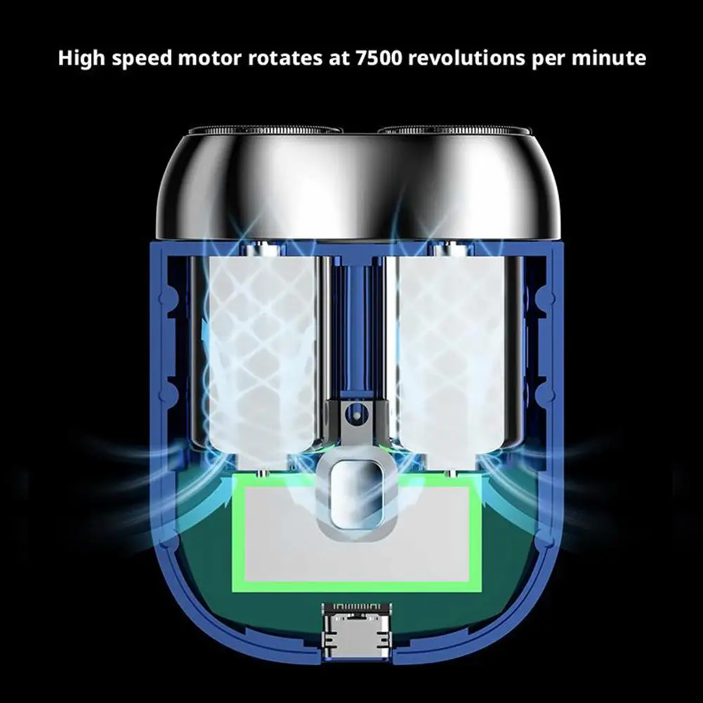 Новая двуглавая мини-магнитная бритва Type-c с зарядкой, бесшумная моющаяся электробритва, портативная электробритва для мужчин и женщин