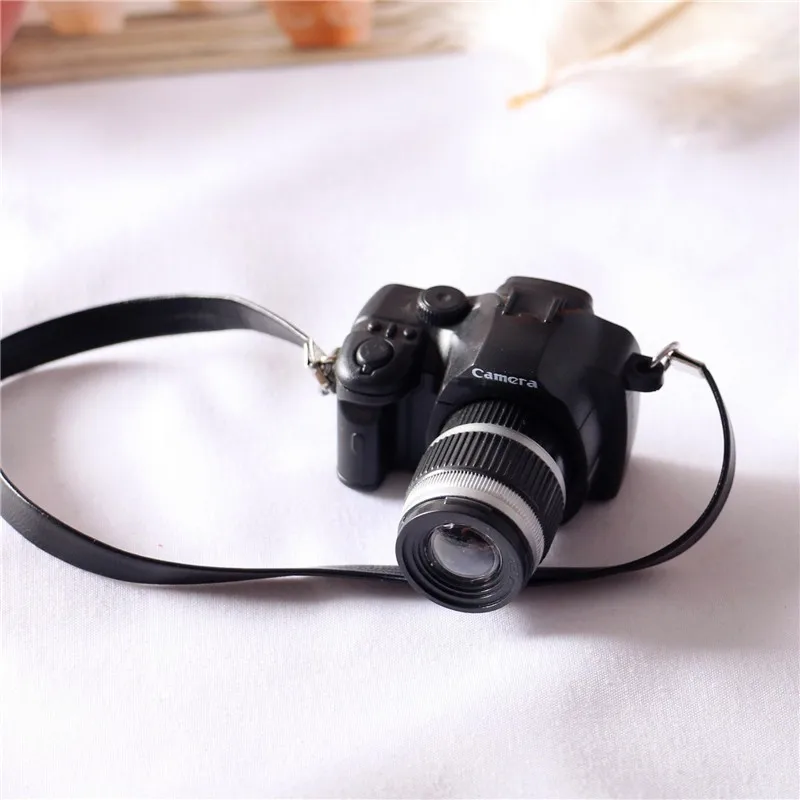 1Pc Dollhouse Camera With Camera Lanyard Mini Digital Simulation Decoration Home Decor Toy Dollhouse Miniature Model Accessories