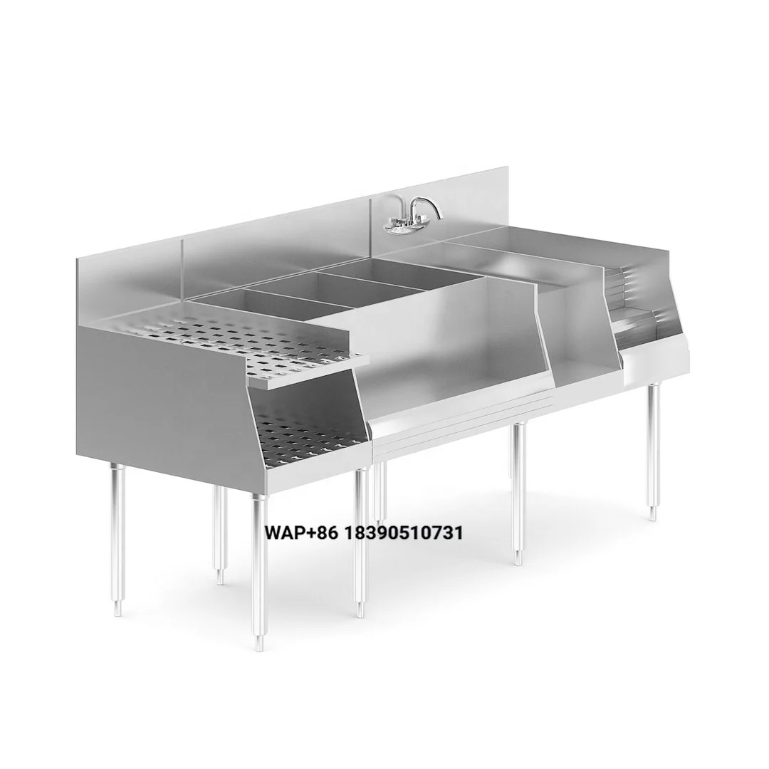 Stainless Steel Cocktail Bar Station Commercial Customized Combination Bar Station