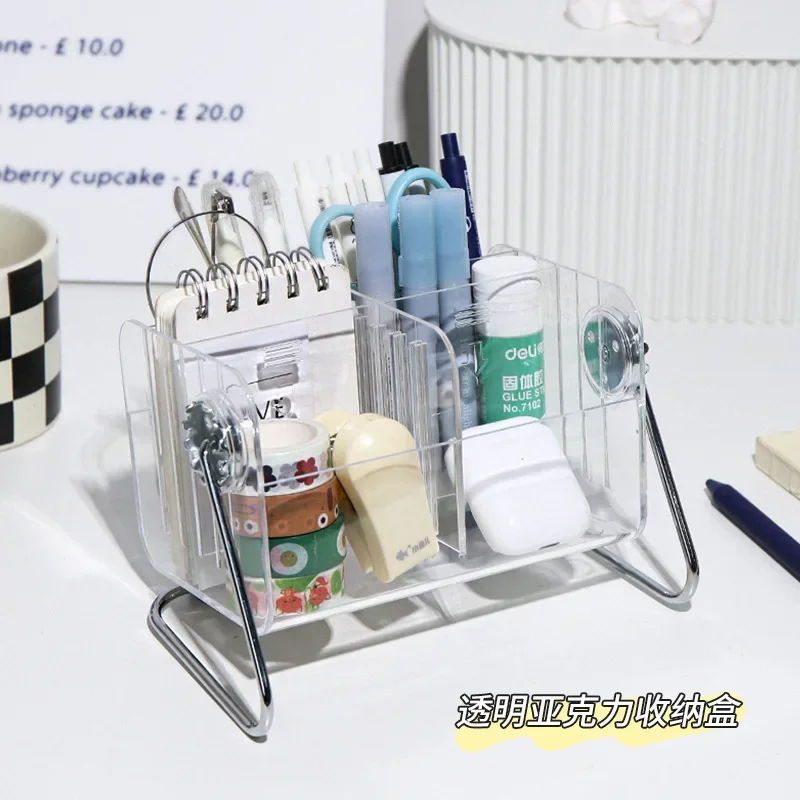 Kawaii Ins Hot Pen Holder Make-up Storage Box Desktop Organizer School Office Stationery