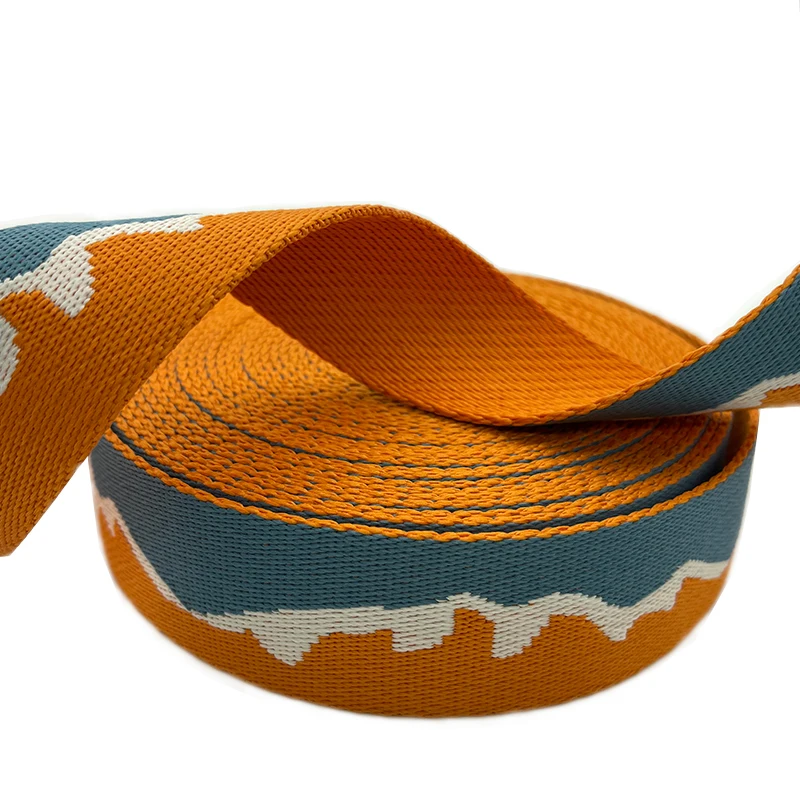 Wave Weaving Polyester Jacquard Webbing Strap 1.5 Inch 38MM 1.7MM Bag Belt