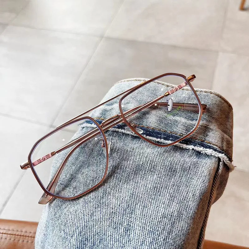 New Style Men Women Eyeglass Frames Polygon Shape Anti Blue Light Woman Glasses TR90 Material Glasses Trendy image 3